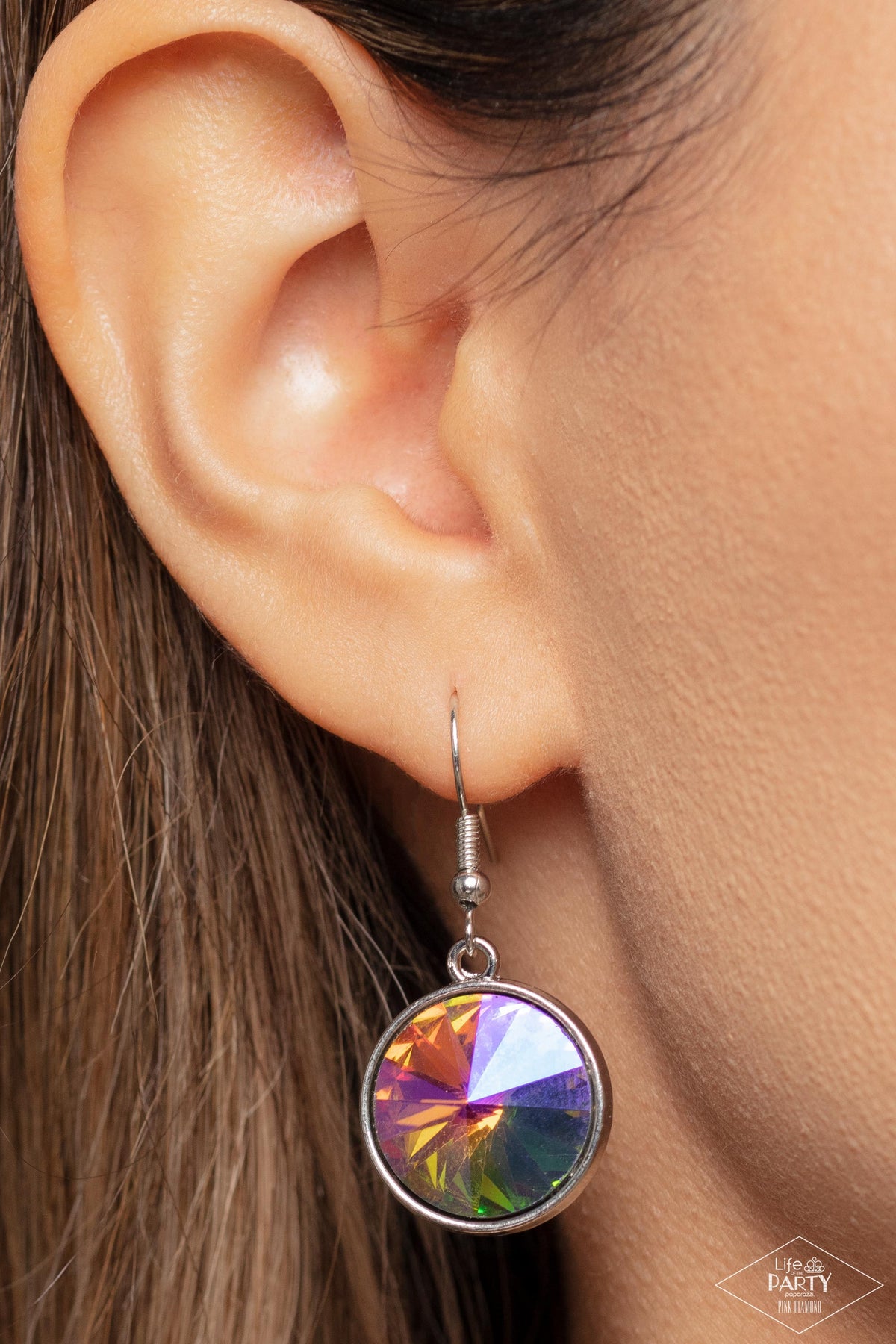 She Sparkles On Multi UV Shimmer Rhinestone Necklace - Paparazzi Accessories - free matching earrings -CarasShop.com - Paparazzi Jewelry by Cara Jewels