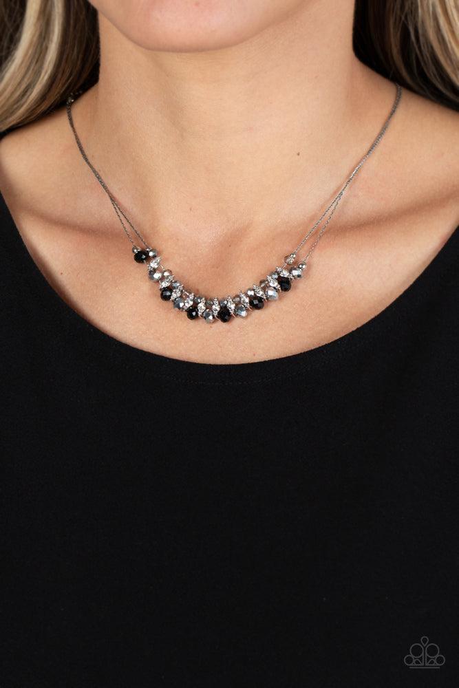 Shimmering High Society Black Necklace - Paparazzi Accessories