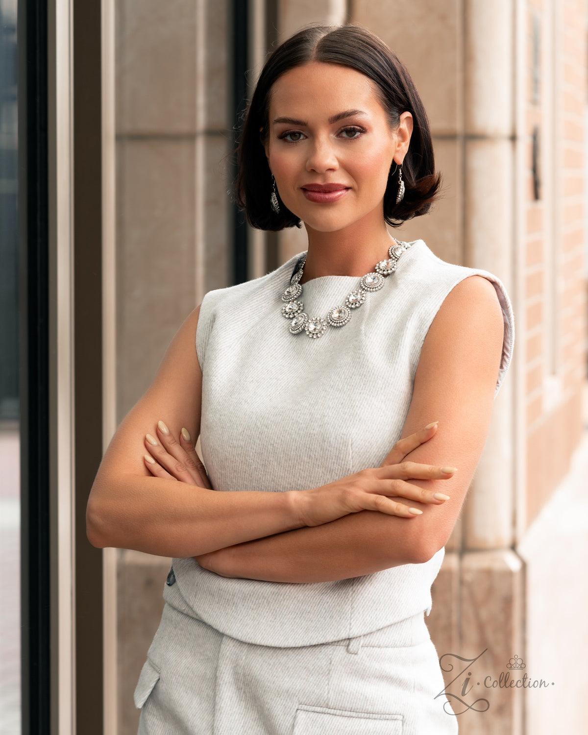 Sincere 2024 Zi Collection Necklace - Paparazzi Accessories stylized on model in casual dress - CarasShop.com - Paparazzi Jewelry by Cara Jewels