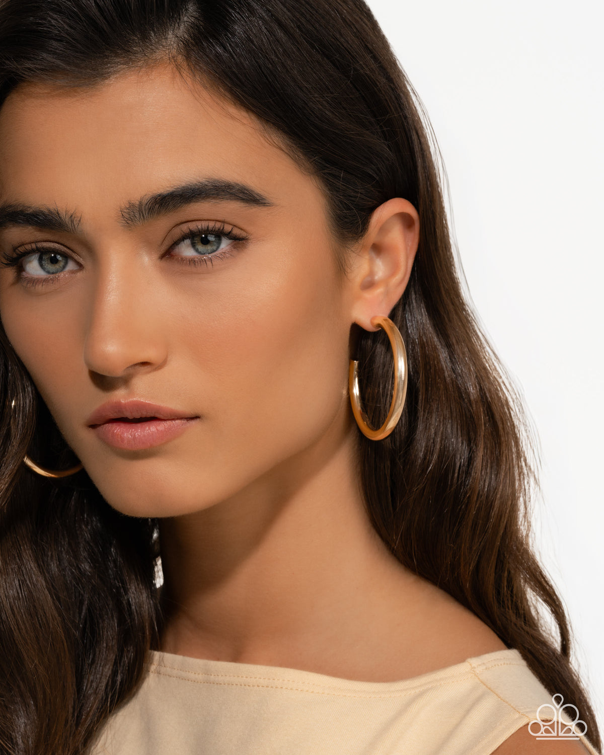 Sinuous Sheen Gold Hoop Earrings - Paparazzi Accessories
