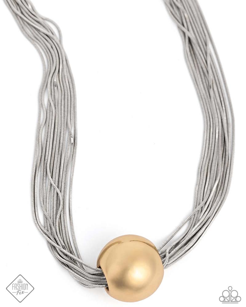 Sizzling Strands Multi Silver & Gold Necklace - Paparazzi Accessories