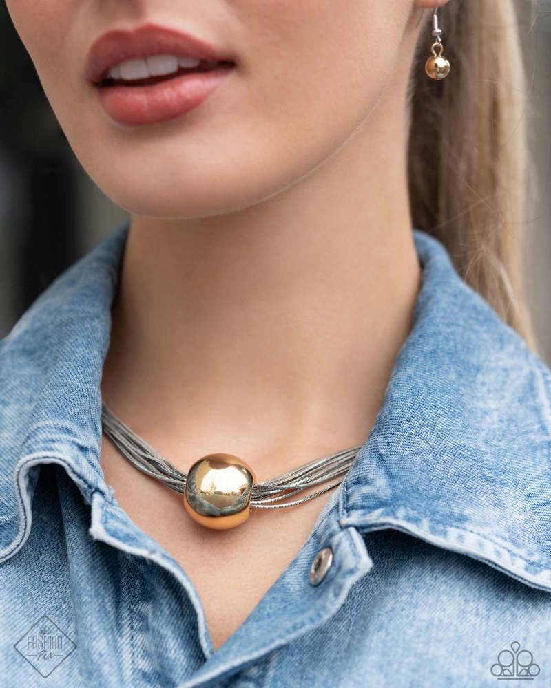 Sizzling Strands Multi Silver & Gold Necklace - Paparazzi Accessories