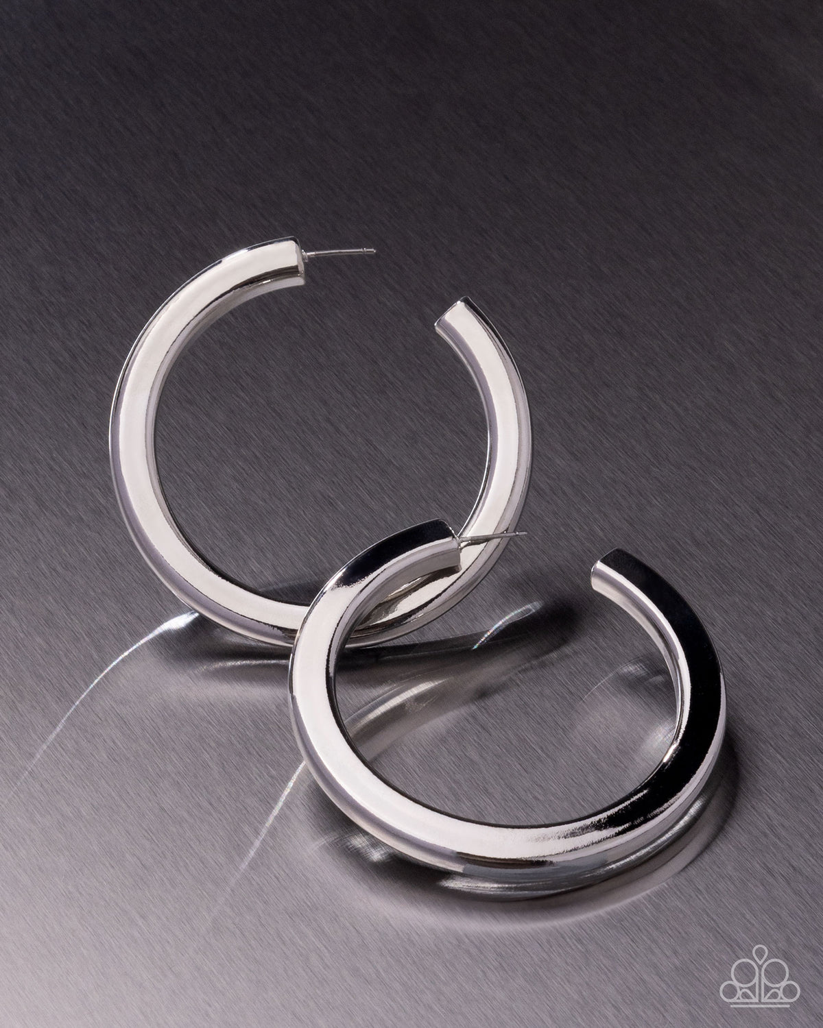 Sleek Spotlight Silver Hoop Earrings - Paparazzi Accessories