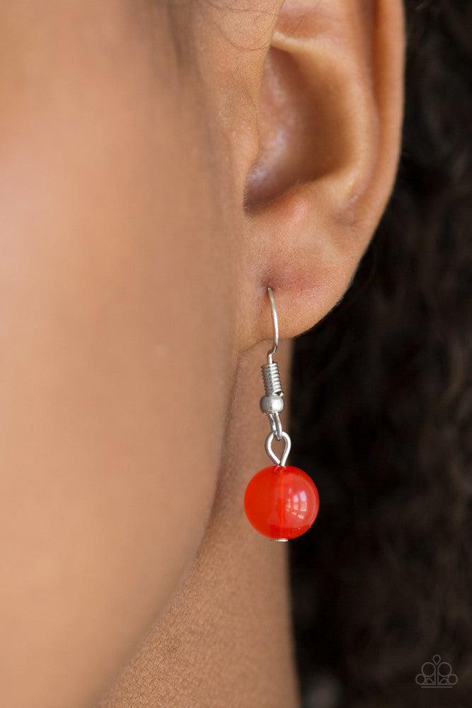 So Pop-You-lar Orange Necklace - Paparazzi Accessories - free matching earrings -CarasShop.com - Paparazzi Jewelry by Cara Jewels