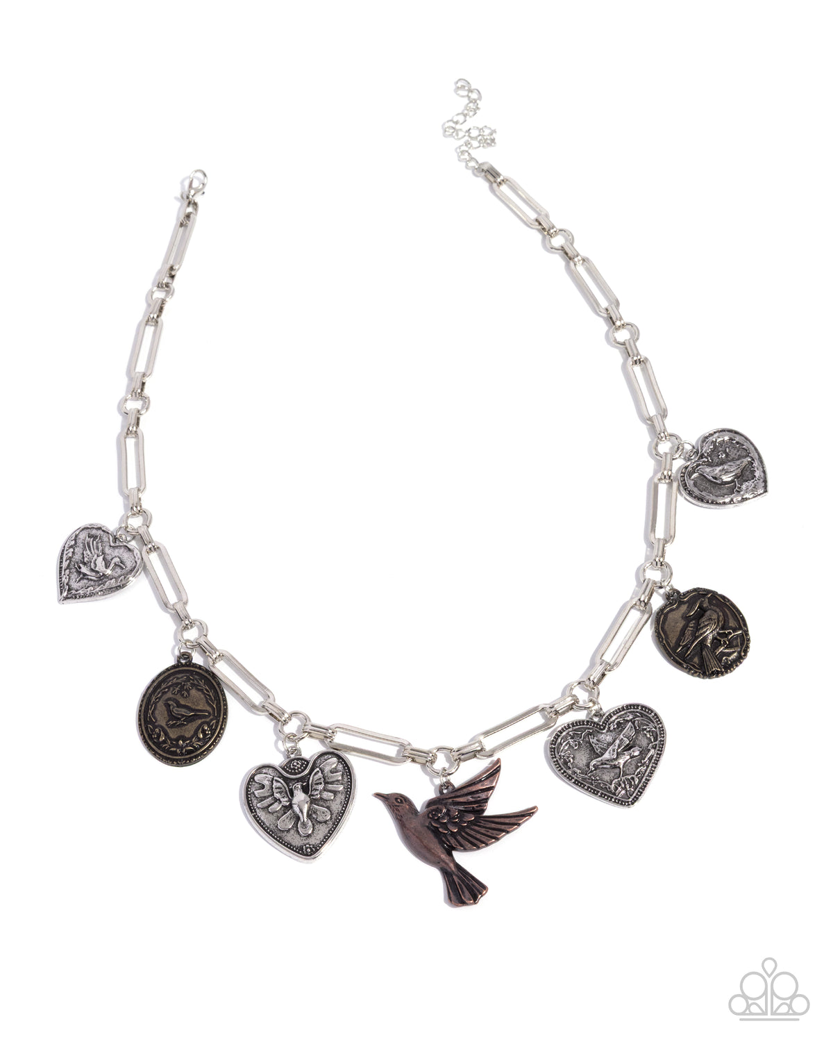 Sparrow Social Multi Charm Necklace - Paparazzi Accessories