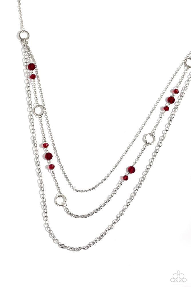 Starry-Eyed Eloquence Red Necklace - Paparazzi Accessories