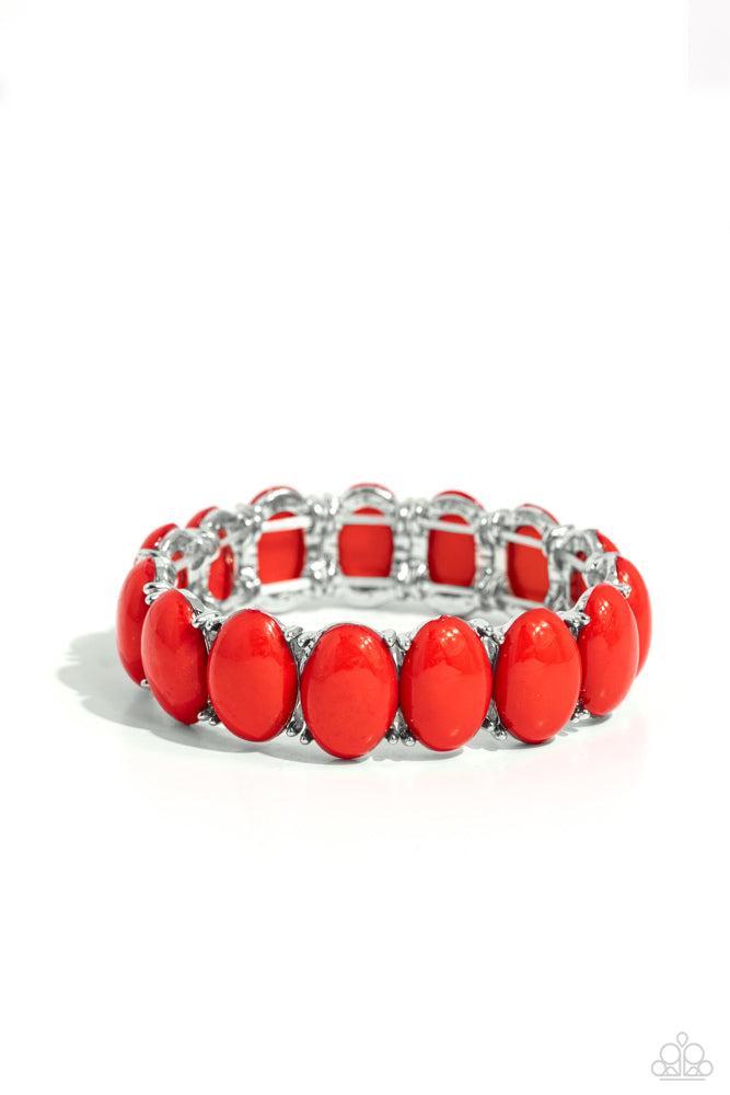 Starting OVAL Red Bracelet - Paparazzi Accessories