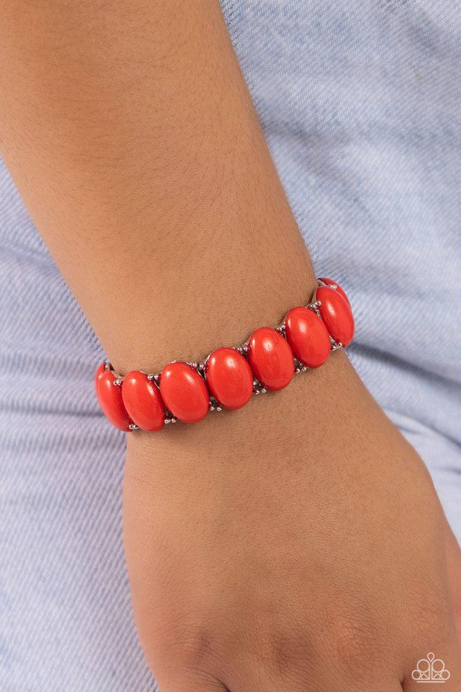 Starting OVAL Red Bracelet - Paparazzi Accessories