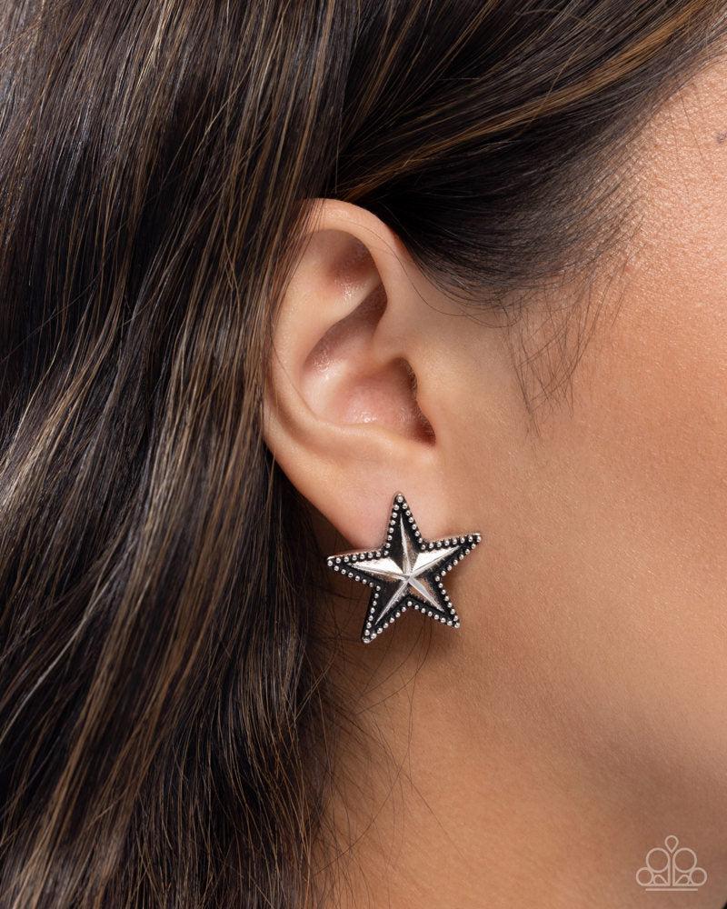 Staunch Studs Silver Star Post Earrings - Paparazzi Accessories