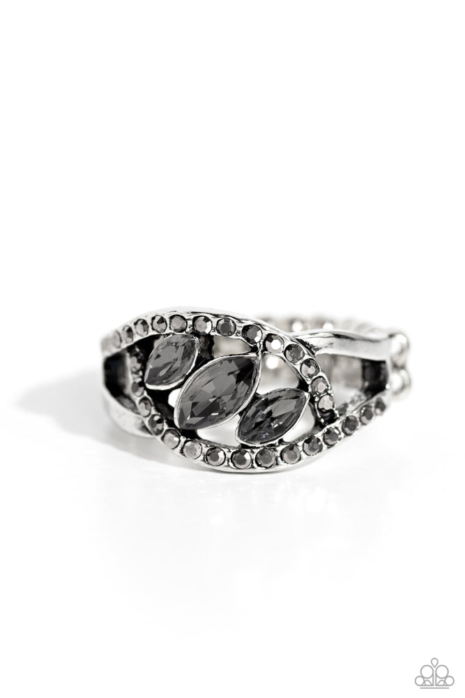 Stiletto Sparkle Silver Ring - Paparazzi Accessories