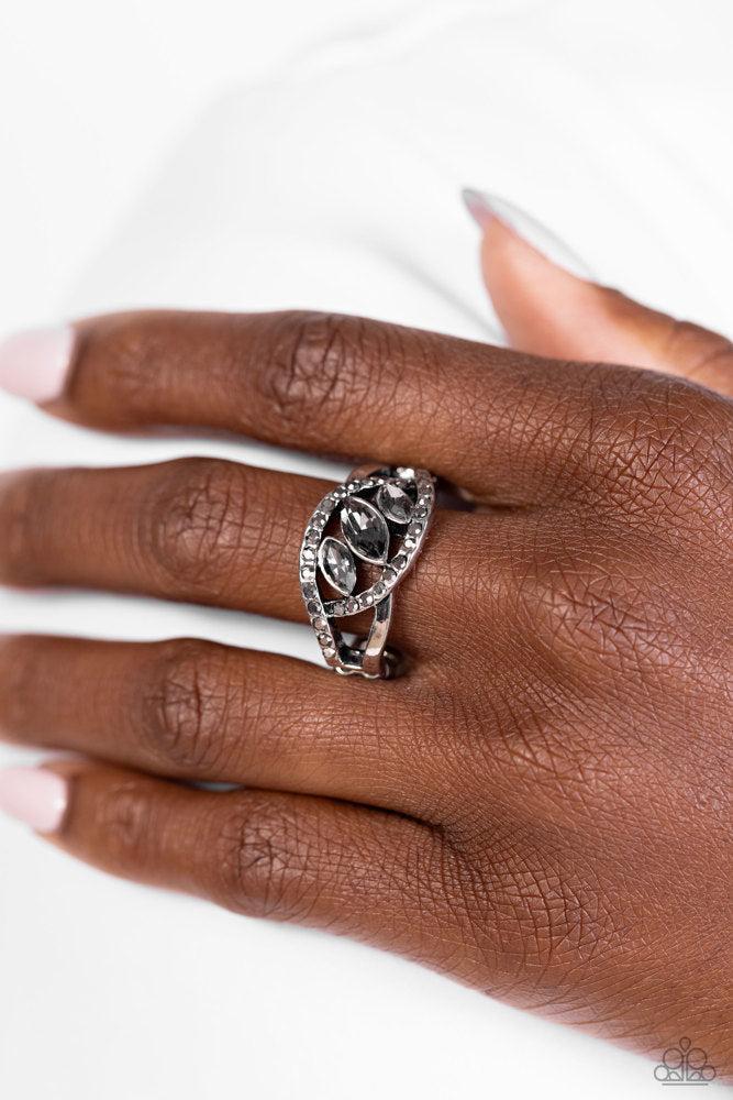 Stiletto Sparkle Silver Ring - Paparazzi Accessories