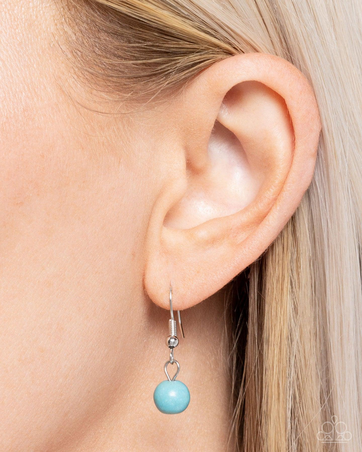 Stony Spur Turquoise Blue Stone & Rhinestone Cowboy Boot Necklace - Paparazzi Accessories - free matching earrings -CarasShop.com - Paparazzi Jewelry by Cara Jewels