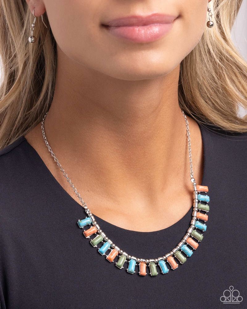 Stony Shimmer Blue Necklace - Paparazzi Accessories