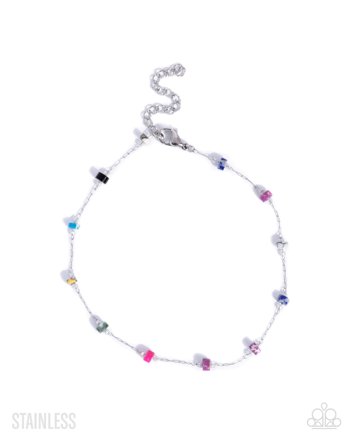 Stony Surrender Multi Stone Anklet - Paparazzi Accessories