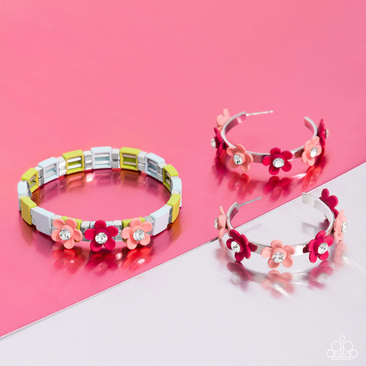 Strictly Springtime Orange Floral Hoop Earrings - Paparazzi Accessories