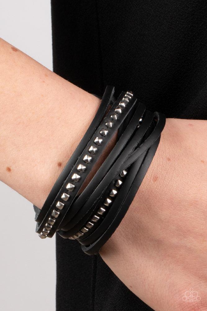 Studded Sensation Black Bracelet - Paparazzi Accessories