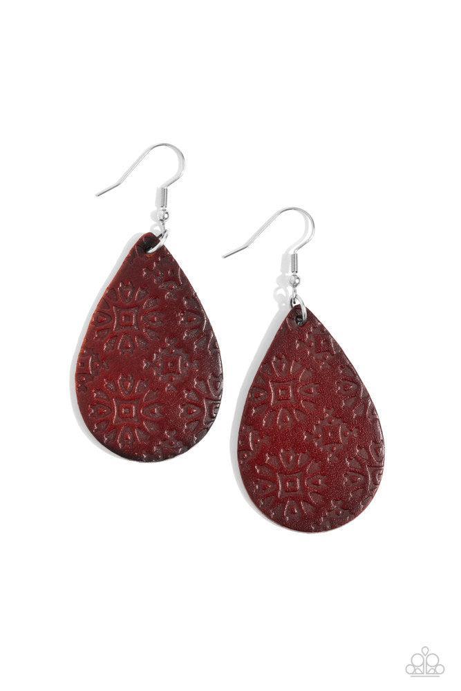 Stylishly Subtropical Brown Earrings - Paparazzi Accessories