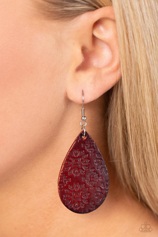 Stylishly Subtropical Brown Earrings - Paparazzi Accessories