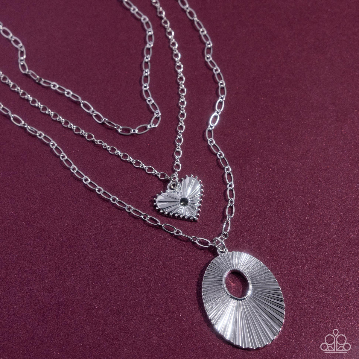Sunburst Stage Silver Necklace - Paparazzi Accessories