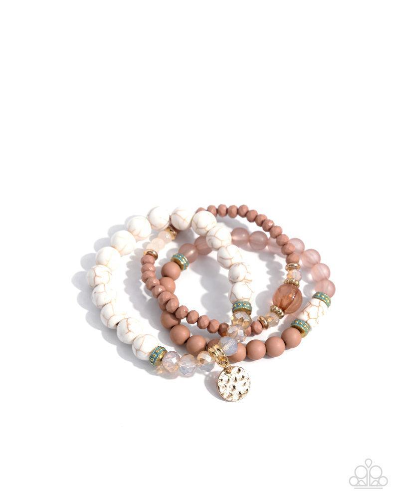 Sunset Sass White Bracelet - Paparazzi Accessories
