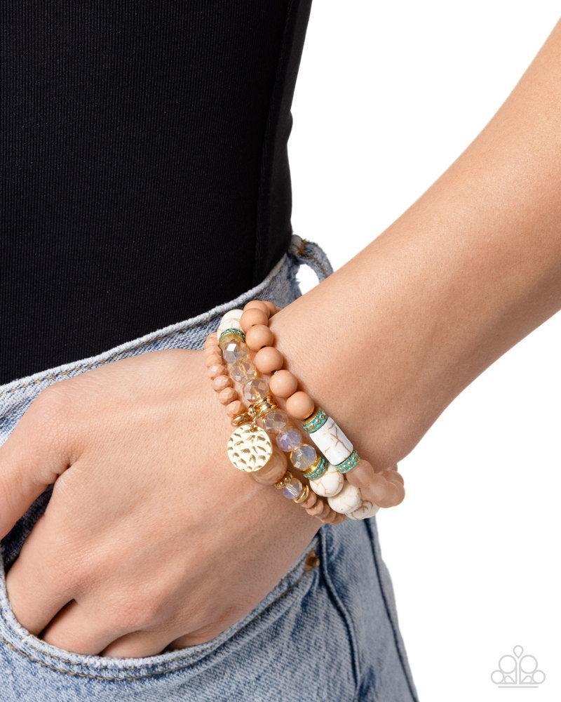 Sunset Sass White Bracelet - Paparazzi Accessories