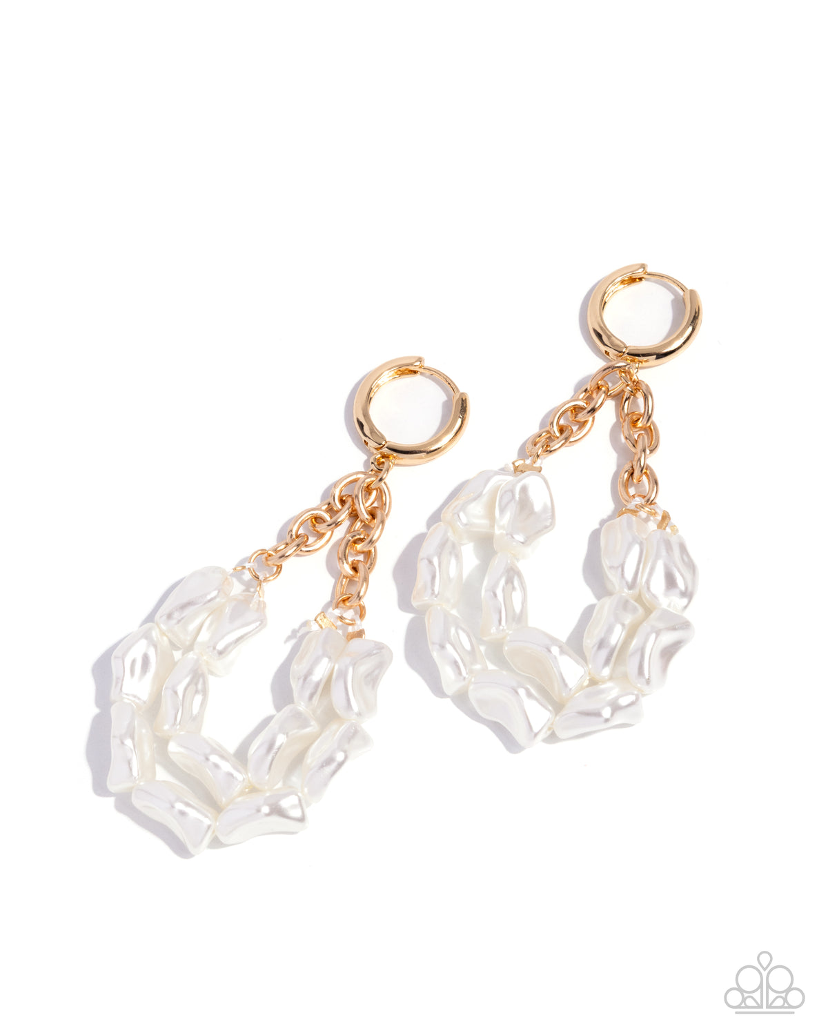 Sunset State of Mind Gold & White Pearl Earrings - Paparazzi Accessories