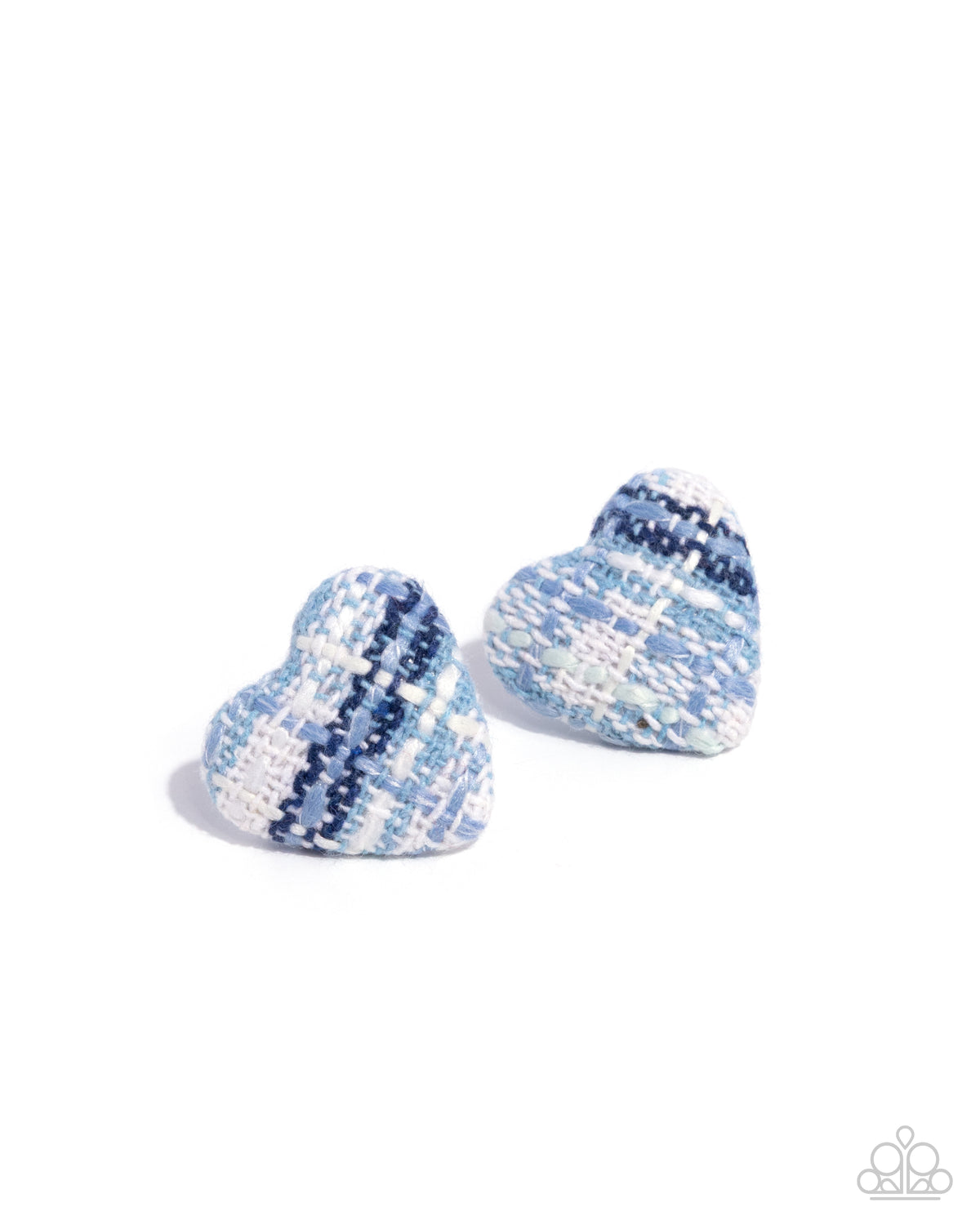 Sweetheart Stitching Blue Heart Earrings - Paparazzi Accessories
