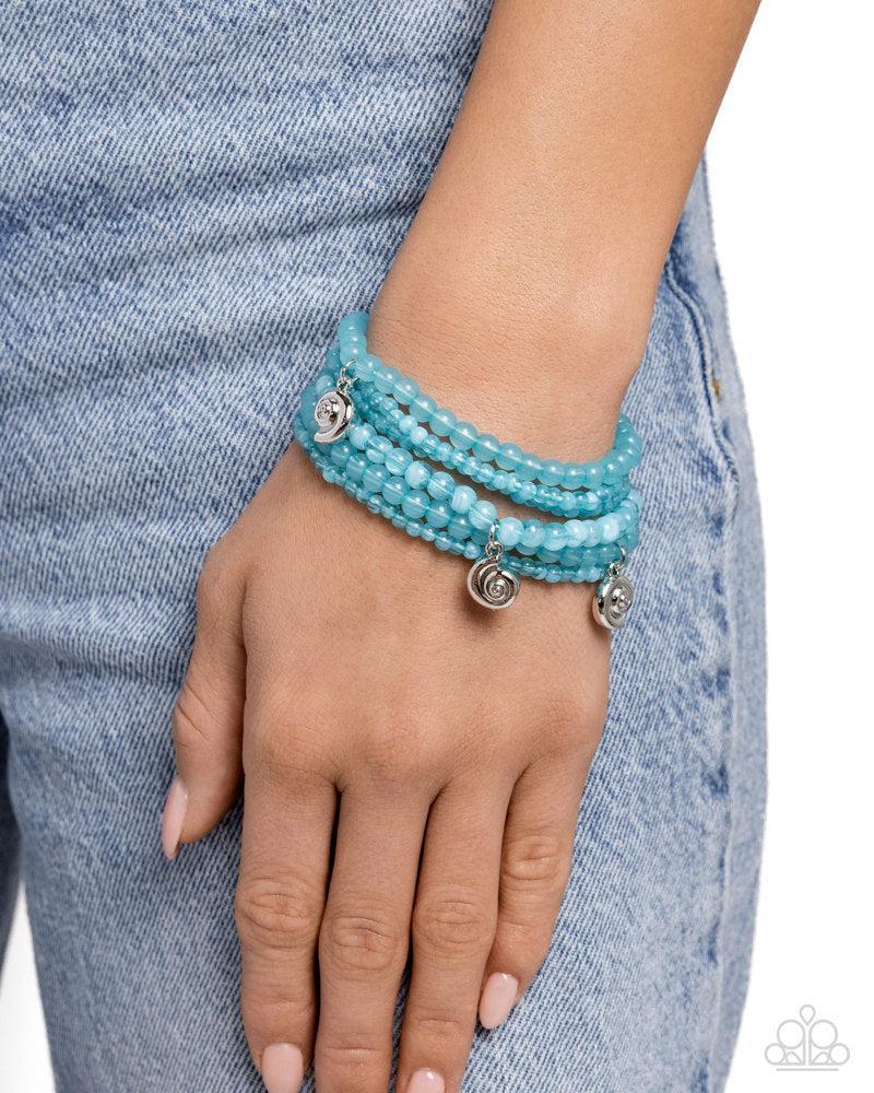 Swirling Shopaholic Blue Bracelet - Paparazzi Accessories