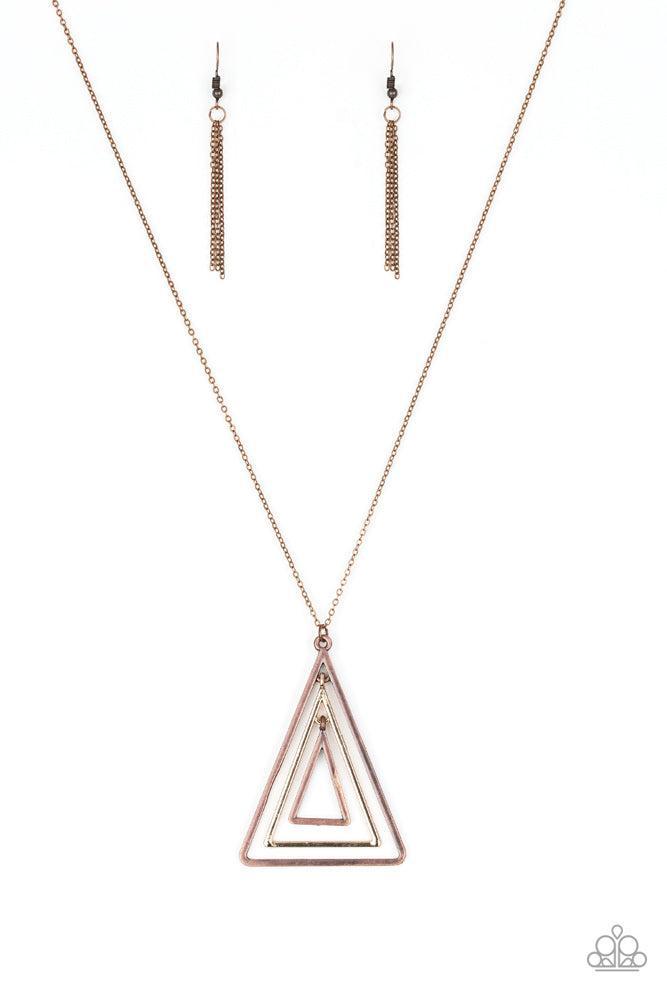 TRI Harder Copper Necklace - Paparazzi Accessories