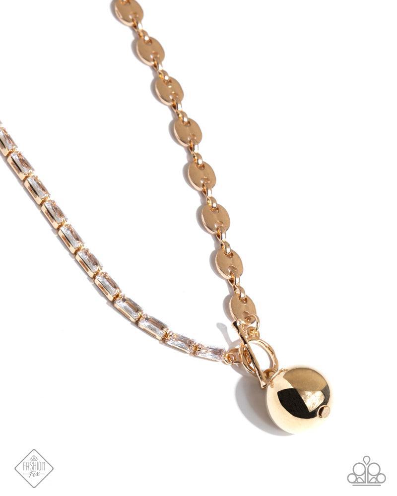 Tailored Token Gold Necklace - Paparazzi Accessories