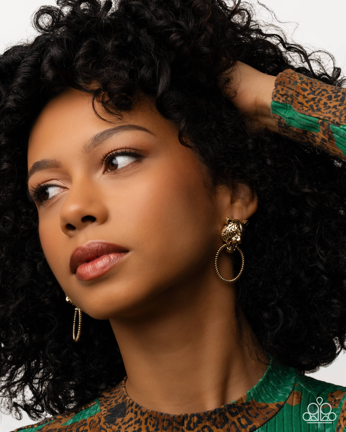 Tangible Tiger Gold  Earrings - Paparazzi Accessories