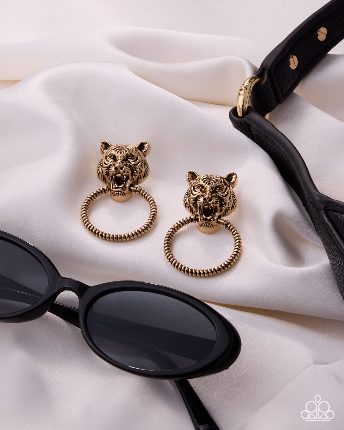Tangible Tiger Gold  Earrings - Paparazzi Accessories