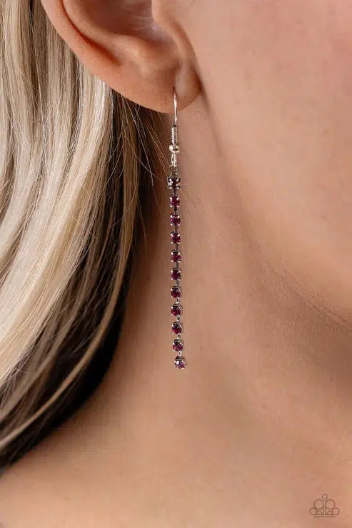 Tasteful Tiers Pink Rhinestone Necklace - Paparazzi Accessories - free matching earrings -CarasShop.com - Paparazzi Jewelry by Cara Jewels