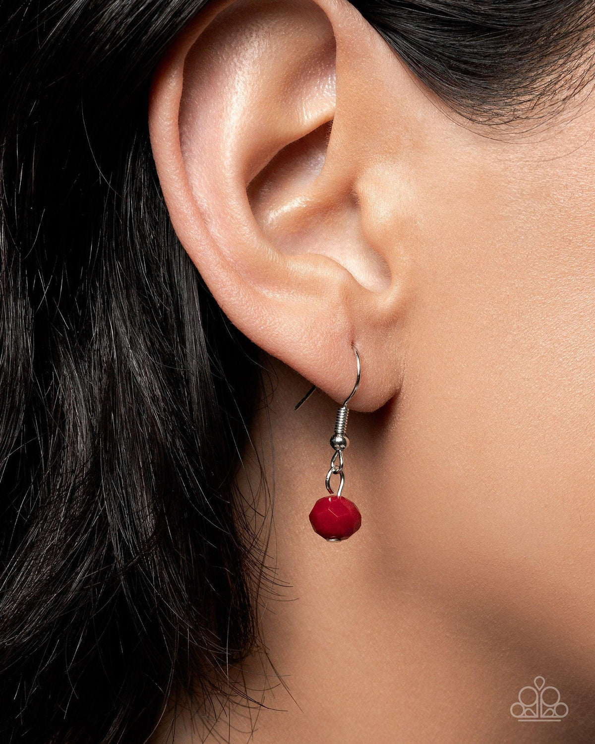 Teardrop Tale Red Necklace - Paparazzi Accessories - free matching earrings - CarasShop.com - Paparazzi Jewelry by Cara Jewels