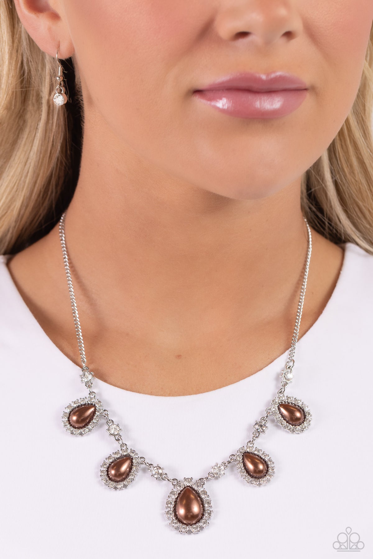 Teardrop Team Brown Necklace - Paparazzi Accessories