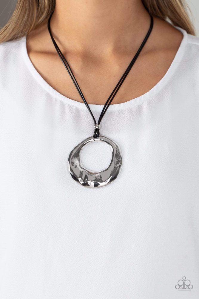 Tectonic Treasure Black Necklace - Paparazzi Accessories