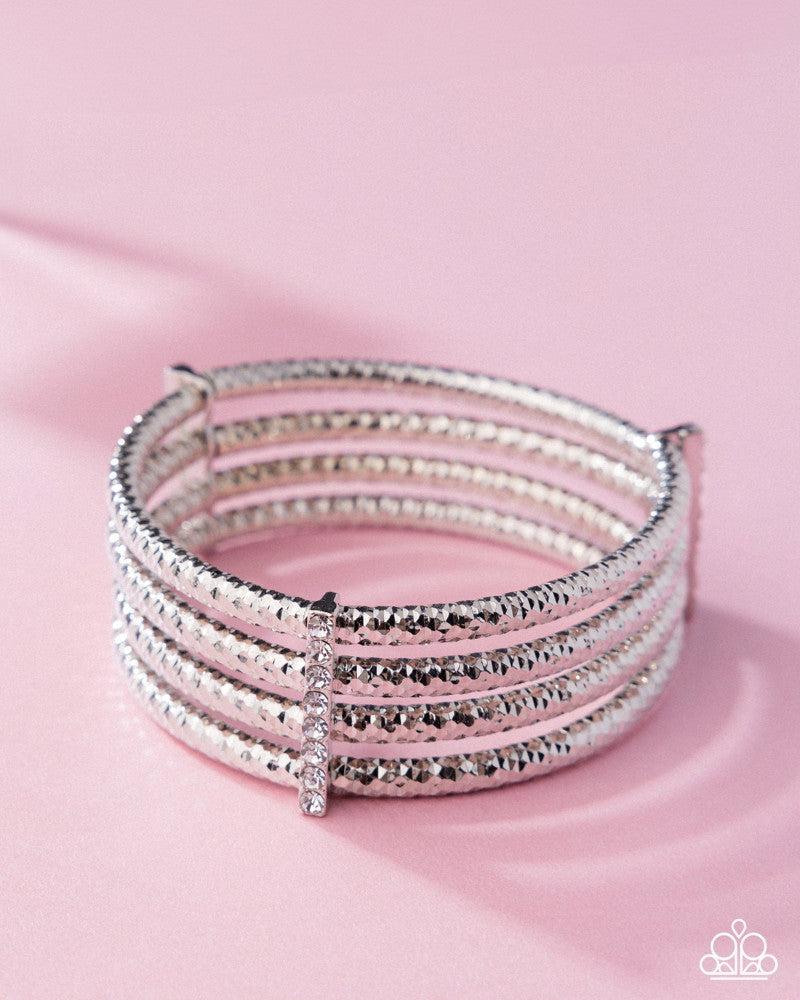 Teeming with Taste White & Silver Bracelet - Paparazzi Accessories