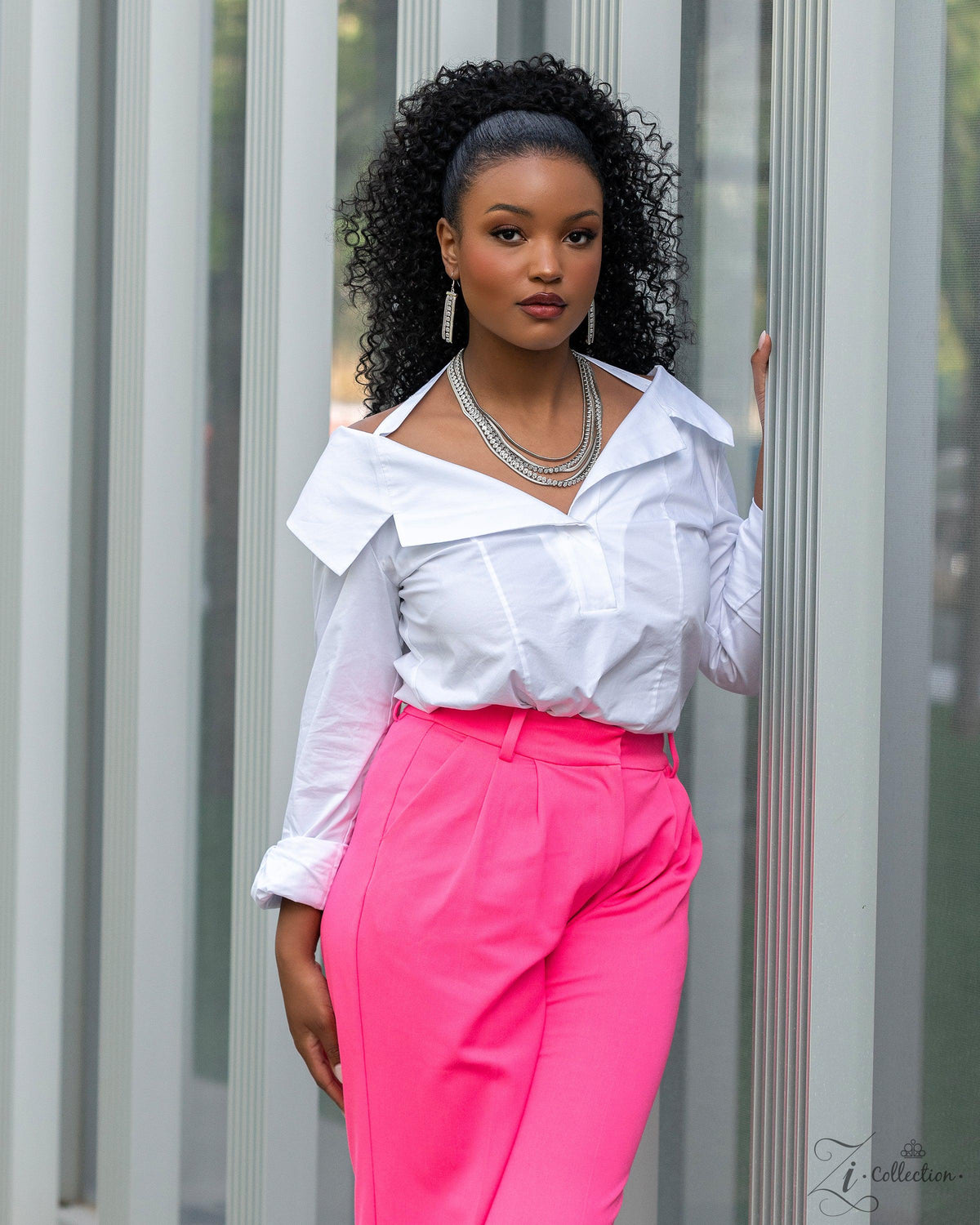 Tenacious 2023 Zi Collection Necklace - Paparazzi Accessories stylized on model in casual dress - CarasShop.com - Paparazzi Jewelry by Cara Jewels