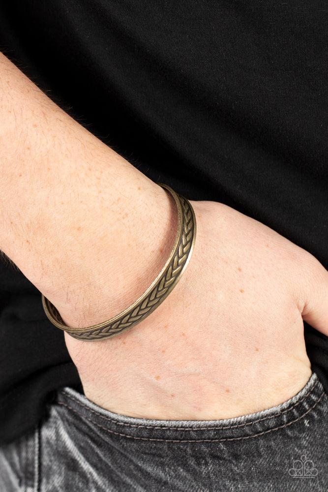 Terra Tread Men's Brass Cuff Bracelet - Paparazzi Accessories
