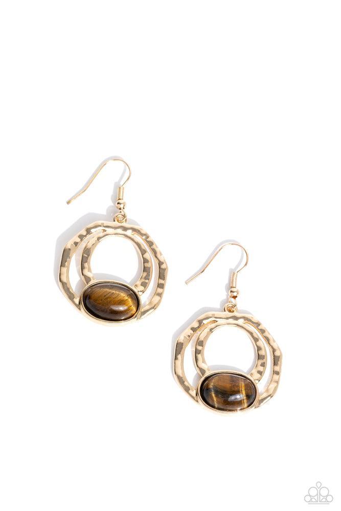 Terrestrial Retreat Brown Earrings - Paparazzi Accessories