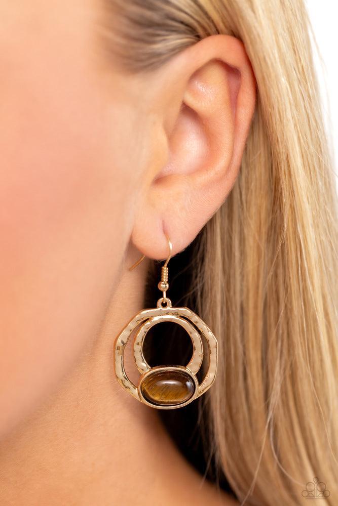 Terrestrial Retreat Brown Earrings - Paparazzi Accessories