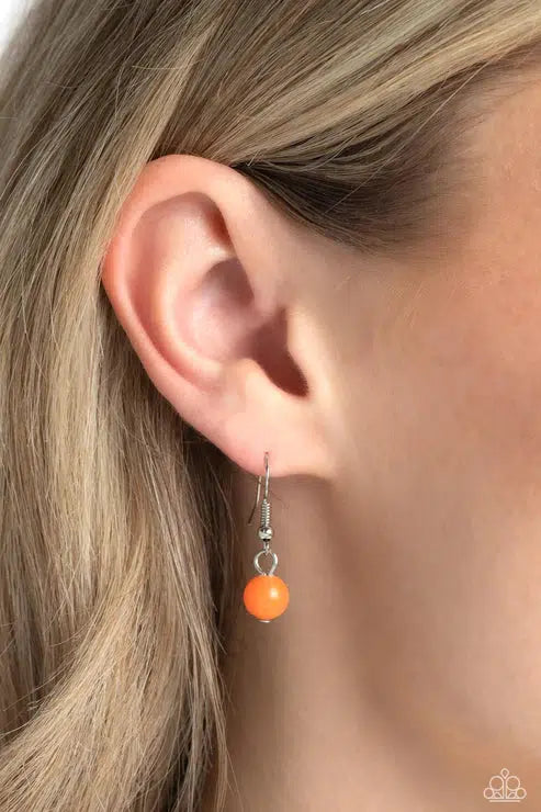 Textured Trailblazer Orange Necklace - Paparazzi Accessories - free matching earrings -CarasShop.com - Paparazzi Jewelry by Cara Jewels