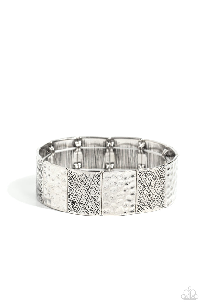 Textured Traveler Silver Bracelet - Paparazzi Accessories