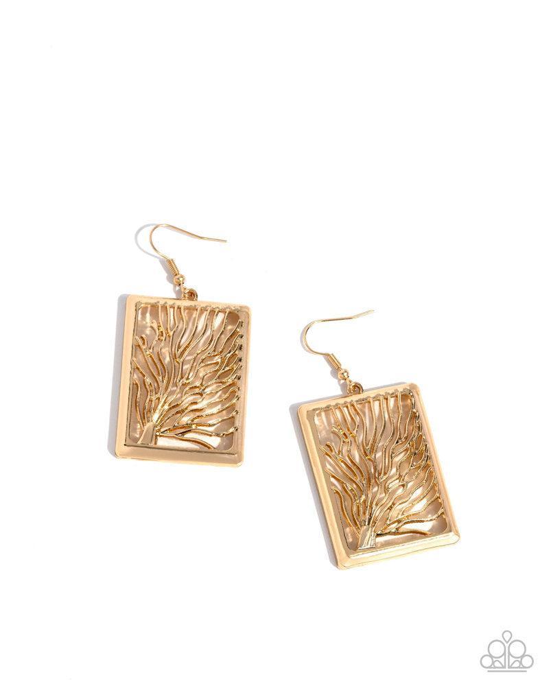 Textured Trial Gold Earrings - Paparazzi Accessories
