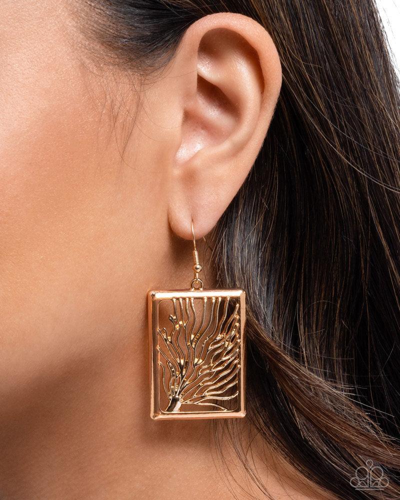 Textured Trial Gold Earrings - Paparazzi Accessories