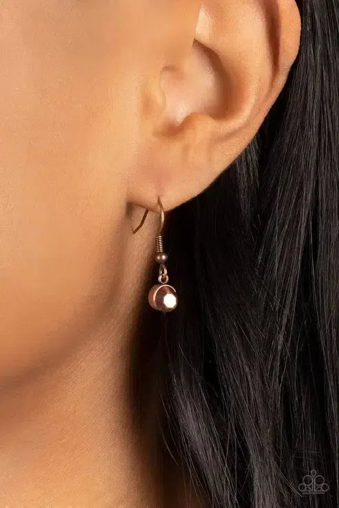 The Only SMOKE SHOW In Town Copper Necklace - Paparazzi Accessories - free matching earrings -CarasShop.com - Paparazzi Jewelry by Cara Jewels