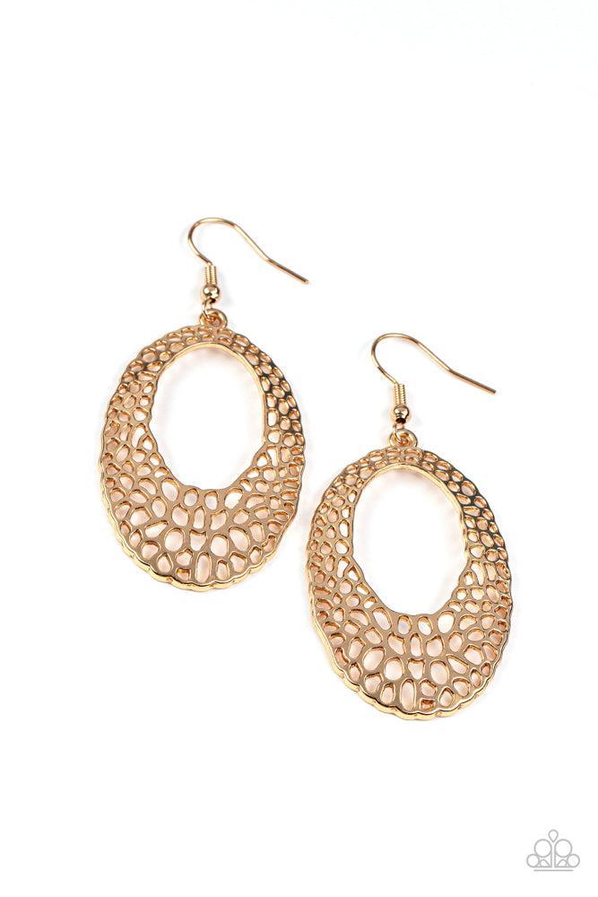 The HOLE Nine Yards Gold Earrings - Paparazzi Accessories