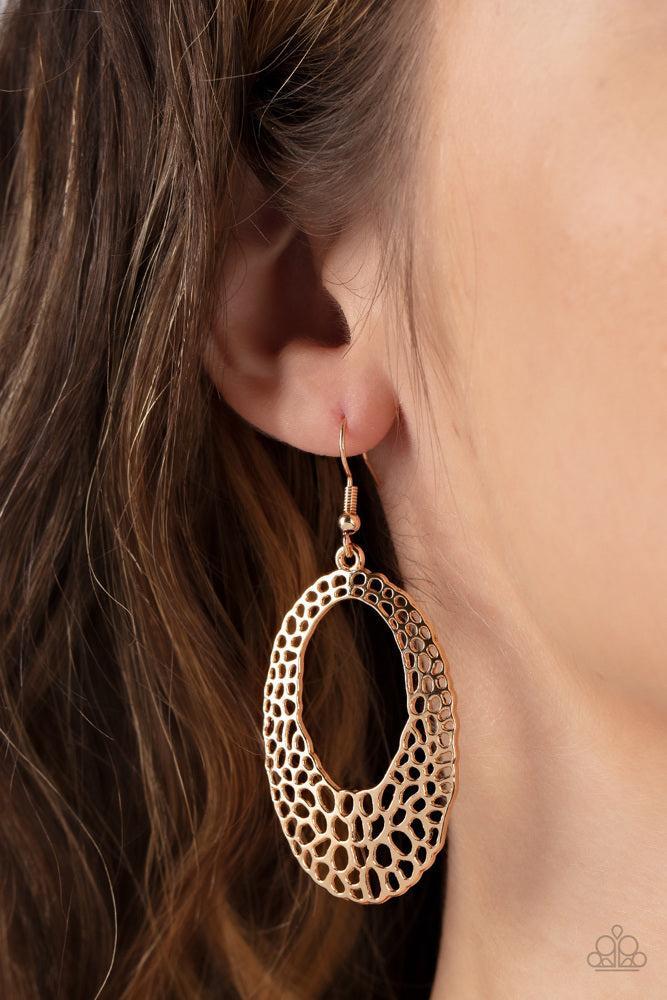 The HOLE Nine Yards Gold Earrings - Paparazzi Accessories