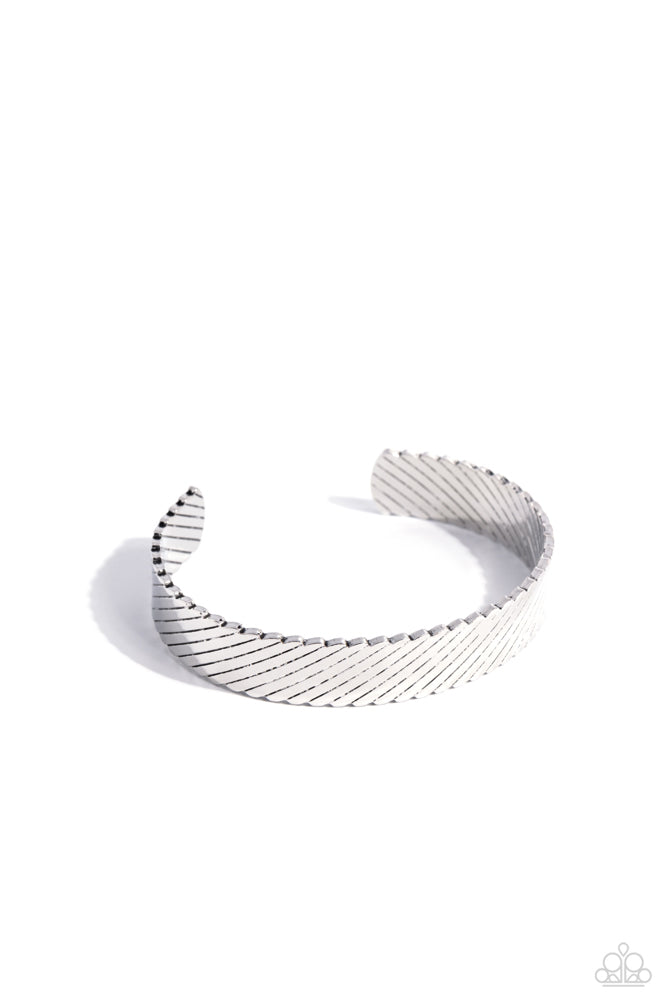 Thunder Trek Men's Silver Cuff Bracelet - Paparazzi Accessories