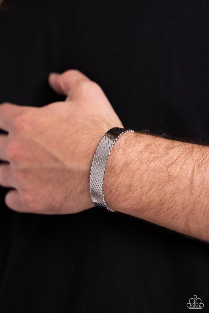 Thunder Trek Men's Silver Cuff Bracelet - Paparazzi Accessories